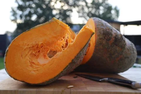 Sliced pumpkin Stock Photos