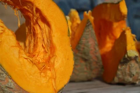 Sliced pumpkin Stock Photos