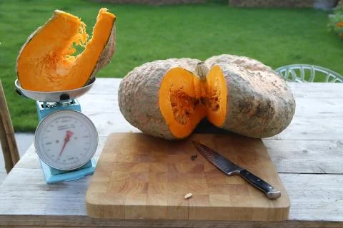 Sliced pumpkin Stock Photos