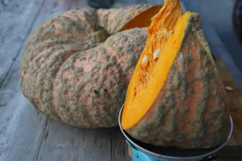 Sliced pumpkin Stock Photos