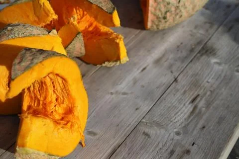 Sliced pumpkin Stock Photos