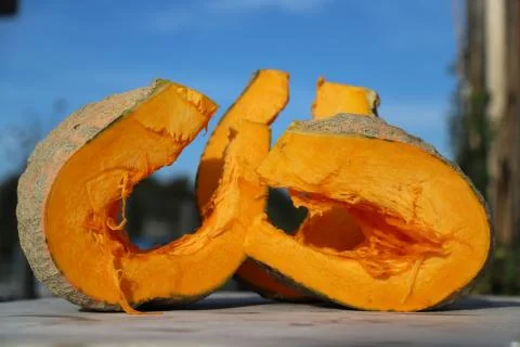 Sliced pumpkin Stock Photos