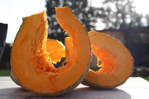 Sliced pumpkin Stock Photos
