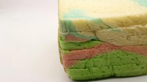 Sliced rainbow bread isolated Stock Photos