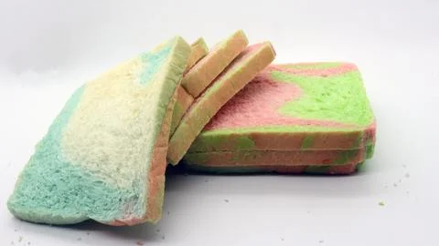 Sliced rainbow bread isolated Foto stock