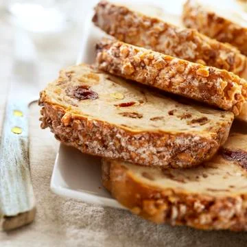 Sliced raisin bread Stock Photos