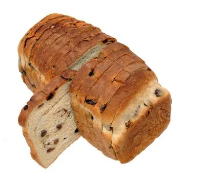 Sliced raisin cinnamon bread Stock Photos