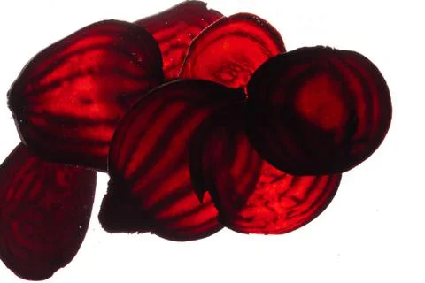 Sliced raw beet Stock Photos