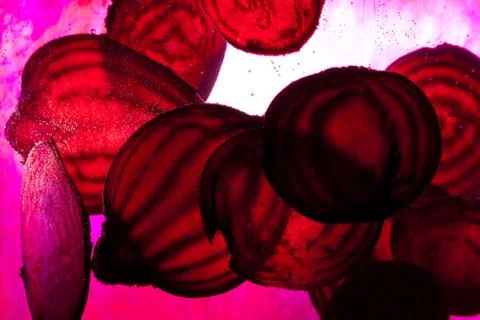 Sliced raw beet Stock Photos