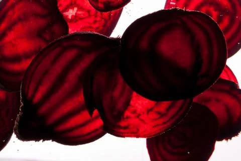 Sliced raw beet Stock Photos
