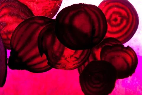 Sliced raw beet Stock Photos