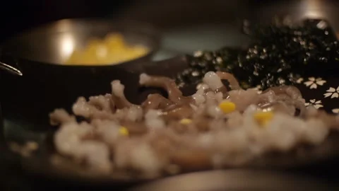Sliced Raw Octopus Stock Footage 220272657