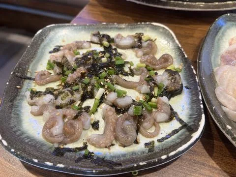 Sliced Raw Octopus Stock Photos