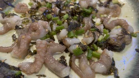 Sliced Raw Octopus Stock Photos