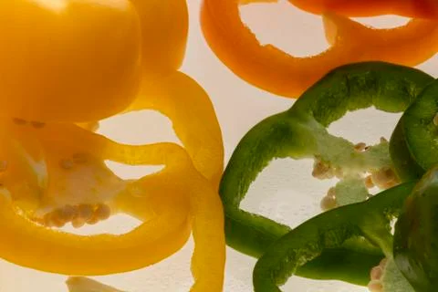 Sliced raw vegetables on white background Stock-Fotos