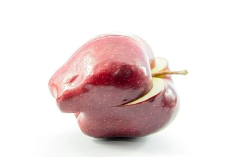 Sliced red apple cross section Stock Photos