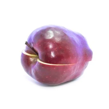 Sliced red apple cross section top view Stock Photos