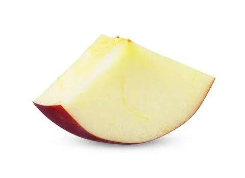 Sliced Red apple fruit isolated on white background. Stock Photos