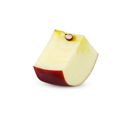 Sliced Red apple fruit isolated on white background. Stock Photos