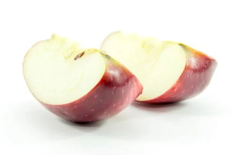 Sliced red apple two pieces Stock Photos