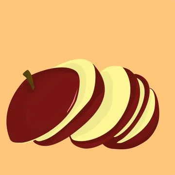 Sliced Red Apple Vector Illustration Stock Illustration