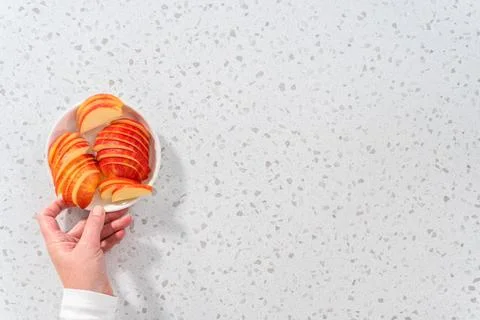 Sliced red apples Stock Photos