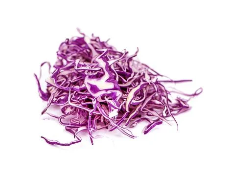 Sliced of red cabbage on white background Stock Photos