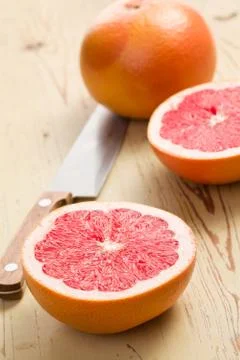 Sliced red grapefruit Stock Photos