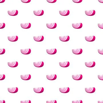 Sliced red onion pattern on white background Stock Illustration