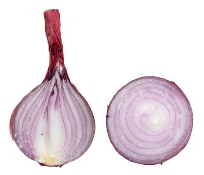 The sliced red onion Stock Photos