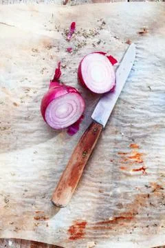 Sliced red onion Stock Photos