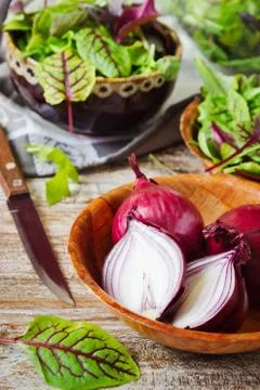 Sliced red onion Stock Photos