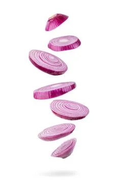 Sliced  red onion Stock Photos