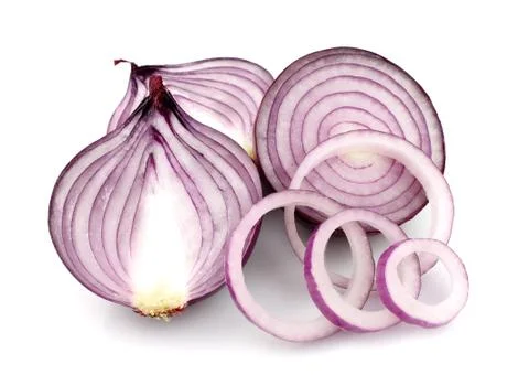 Sliced red onion Stock Photos