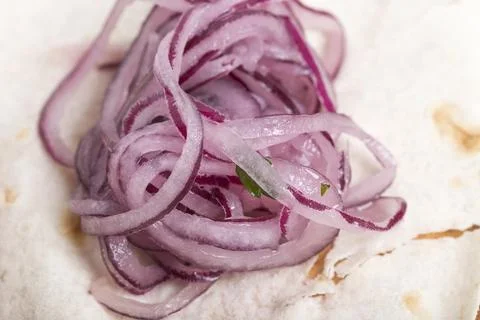 Sliced red onion. Stock Photos