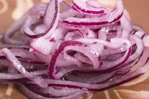 Sliced red onion. Stock Photos