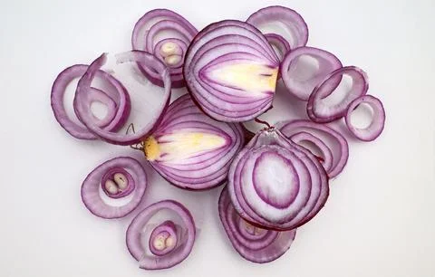 Sliced red onion Stock Photos