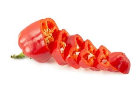 Sliced red pepper Stock Photos