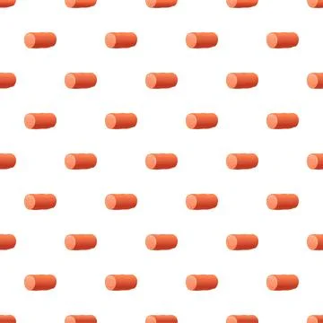 Sliced red sausage food pattern background design Stock Illustration