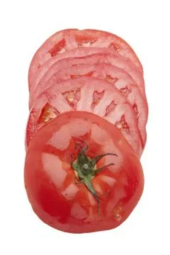 Sliced red tomato Stock Photos