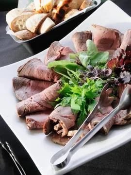 Sliced Roast Beef Stock Photos