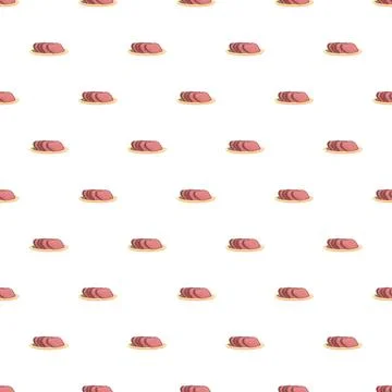 Sliced roast meat seamless pattern background design Stock Illustration