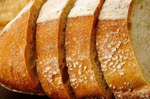 Sliced rustic bread Stock Photos