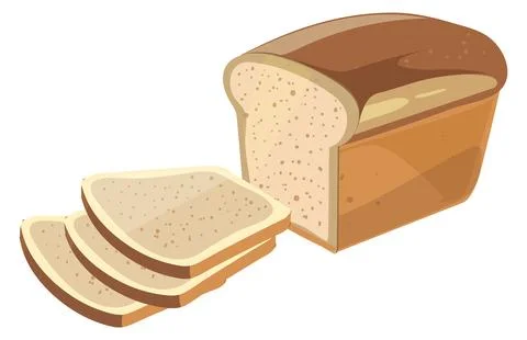 Sliced rye bread cartoon icon. Bakery piece Illustrazione stock