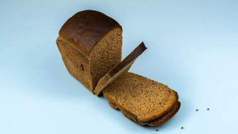 Sliced rye bread close up Stock Photos