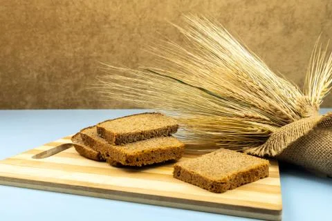 Sliced rye bread close up Foto stock