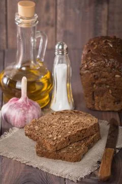 Sliced  rye bread Stock Photos