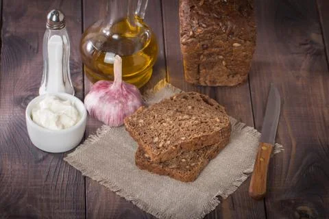 Sliced  rye bread Stock Photos