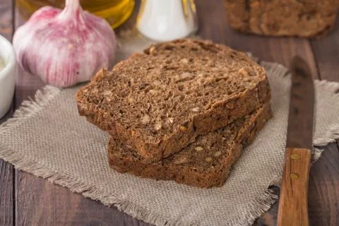 Sliced  rye bread Stock Photos