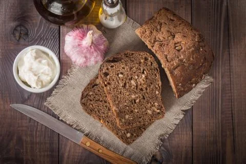 Sliced  rye bread Stock Photos